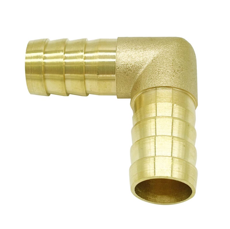 Metaland النحاس 3/8 "" خرطوم بارب الكوع 90 درجة L الزاوية اليمنى الشائكة تركيب الماء والوقود الهواء (حزمة من 2) - Image 5